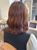 カノエ 福岡香椎店(canoe)&nbsp;オレンジブラウン　波巻きヘア　ブリーチなしダブルカラー　艶髪