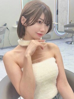 ラナヘアーサロン オオブ(Lana hair salon OBU)の写真/小顔ショート、ショートボブスタイルで大人可愛いを演出♪顔回りを華やかにする韓国風くびれヘアにも注目！