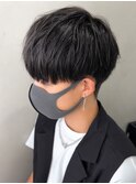黒髪マッシュナチュラルマッシュメンズヘア韓国ツーブロック