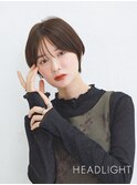 マッシュショートボブココアベージュチャコールグレー黒髪小顔