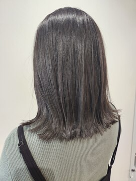 【ameri akari】ダークグレー/外ハネ/ワイドバング/切りっぱなし