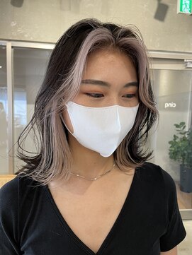 サンク 原宿 表参道(cinq) インナーカラーボブフェイスフレーミングヘーゼルグレージュ韓国