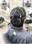 編み込み×カチモリハーフアップ♪♪