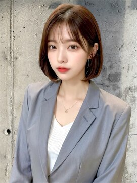 ウィールール 白石店(WE RULE) ナチュラルストレート×シースルーバングの大人ツヤボブ
