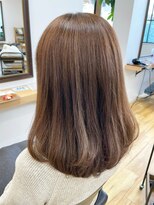 モーラ 鳳店(MOLLA) 艶感ベージュブラウン×内巻きミディ【鳳】