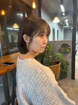 ザ シーワークス ときわ台店(THE Cworks)&nbsp;ぷつっとボブ/ニュアンスカラー/顔まわりカット/グレージュ