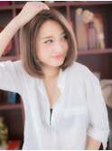 くすみカラーセンターパート前下がり大人ボブ上尾20代30代40代a!
