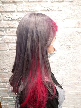 レレ(Le'Le') グレー×レッドピンク 上下セパレートカラー