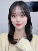 韓国風/インナーカラー/縮毛矯正髪質改善/顔まわり/レイヤー