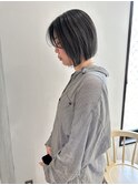 YOKE 切りっぱなしボブ大人ボブオリーブアッシュグレージュ