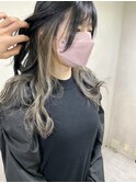 20代30代40代ミルクティーグレージュ韓流インナーカラー小顔