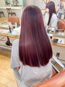 ネオリーブアイム 横浜西口店(Neolive aim) 赤カラー×デザインハイライト　成田　横浜