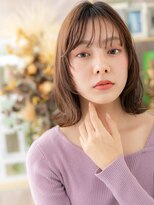 カバーヘア ブリス 北浦和(COVER HAIR bliss)&nbsp;シースルー前髪アースカラー小顔外ハネロブc6北浦和20代30代40代