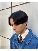 韓国マッシュスペインカールスパイキーショートブルーブラック