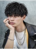 縦落ちパーマ無造作マッシュショートソフトツイストスパイラル
