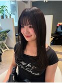 暗髪/レイヤーカット/レイヤーロング/前髪カット/黒髪