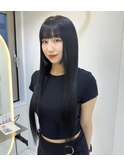 韓国ヘア　前髪カット　ブルーブラック
