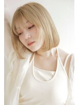 メルカ 天王寺(melca.)&nbsp;ぱっつんボブ/顔まわりカット/ブリーチダブルカラー