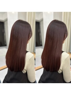 エミン(emyn) ピンクベージュ イメチェン 前髪 顔周りカット 髪質改善