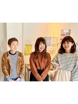 気さくでオシャレなスタイリスト揃い☆女性だからこそ分かる悩みも、+αのご提案で魅力を引き出します♪