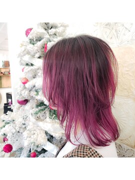 ネイロ(NE/LO) ミディウルフ×ガーネットバレイヤージュ