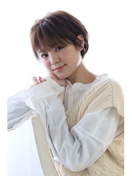 ヘアリゾート ブーケ(hair+resort bouquet) 透けるハイライトカラー☆シースルーバングエアリーショート