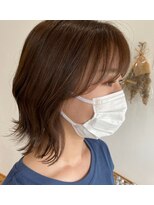 ヘアーデザインスリール(Hair Design THRIRE)&nbsp;くびれボブ/ミルクティーベージュ/フェザーバング