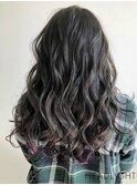 ダークグレージュ×ロングウェーブ_851L1425