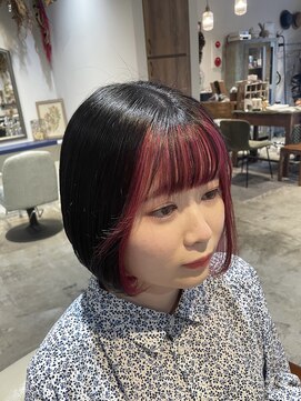 ナルヘアー 越谷(Nalu hair) フェイスフレーミング/ピンクカラー/ミニボブ