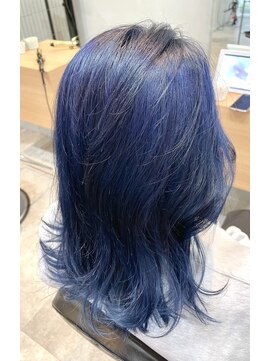 ユニヘアデザイン 徳島店(Uni. hair design) 韓国レイヤー×Ｗカラー×コバルトブルー