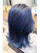 ユニヘアデザイン 徳島店(Uni. hair design) 韓国系×Ｗカラー×コバルトブルー