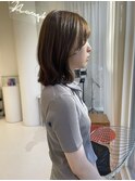 ブリーチ無しダブルカラーオリーブベージュ透明感カラー