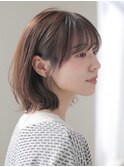 ボブヘア/レイヤーカット/ウェットヘア/オリーブベージュ/表参道