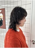 レイヤードパーマ デザインパーマ ミディアムウルフ