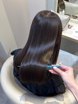 アンド ラ ブランシュ(&.La Blanche) アプリコットオレンジ/くびれヘア/ストレート/縮毛矯正