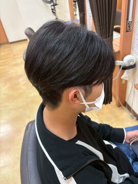 ヒラトヤ 肴町店 爽やかソフトマッシュ韓国風ナチュラルツーブロック×艶感黒髪