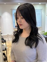 ルーク バイ ヘアーポケット(Luke by hair pocket)&nbsp;ダークグレーと韓国風巻きロングヘア