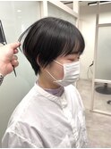 暗髪ナチュラルマッシュショート20代/30代/40代