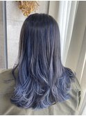 レイヤーカット×ブルーブラックハイライト