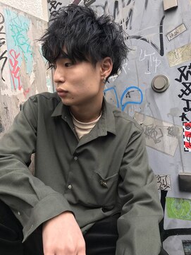 クレスト 草津店(CREST) マッシュツーブロックメンズパーママッシュウルフメンズカット