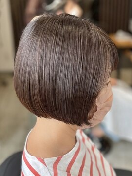 アトリエコア(Atelier Coa) ショートカットショートボブミルクティーベージュカラー前髪なし