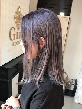 ジアン バイ ミルボン 西宮ガーデンズプラス(GIEN by milbon) ミディアム/ハイライト/ペールパープル/濱田 実果