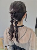 20代30代大人気♪ラベンダーカラー×ねじりアレンジ