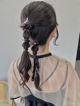 ヘアー アイス 御器所本店(HAIR ICI) 20代30代大人気♪ラベンダーカラー×ねじりアレンジ