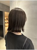 ボブ/外ハネボブ/切りっぱなし/ベージュカラー