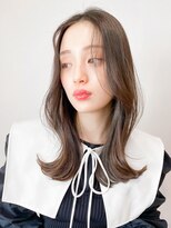 くびれヘアアプリコットオレンジ夏ヘアハイライトカラー