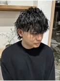 ダークアッシュ/ニュアンスパーマ/韓国マッシュ/スペインカール