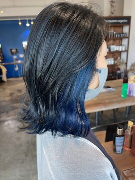 ミルシンク(1005mille cinq) ブルーカラー/デザインカラー/外ハネ/切りっぱなし