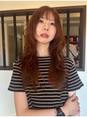 レイヤーカット/オレンジブラウン
