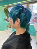 水色/ターコイズ/シャドウルーツ/ネイビーブルー/大人ショート